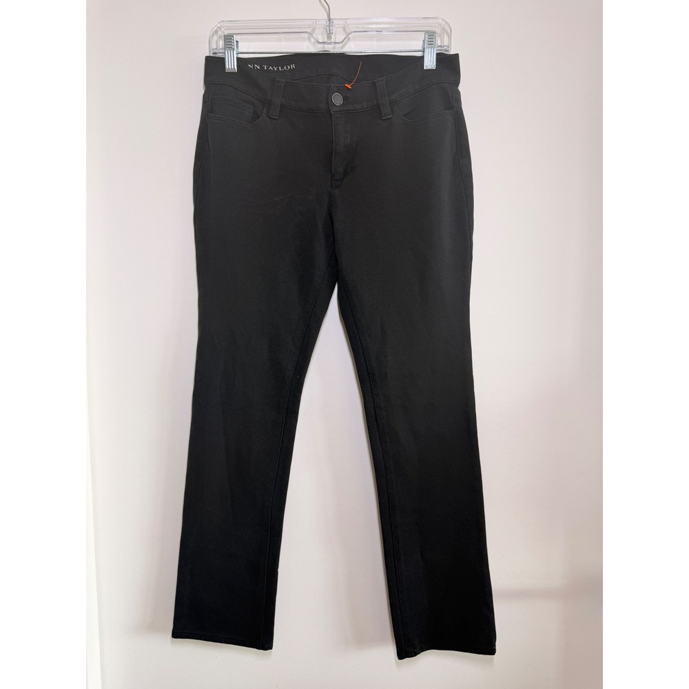 Ann Taylor Pants Women 8P Black NEW Stretch Cotton Blend Straight Leg